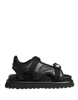 Dolce & Gabbana Black Logo Detailed Men Chunky Sandals Shoes