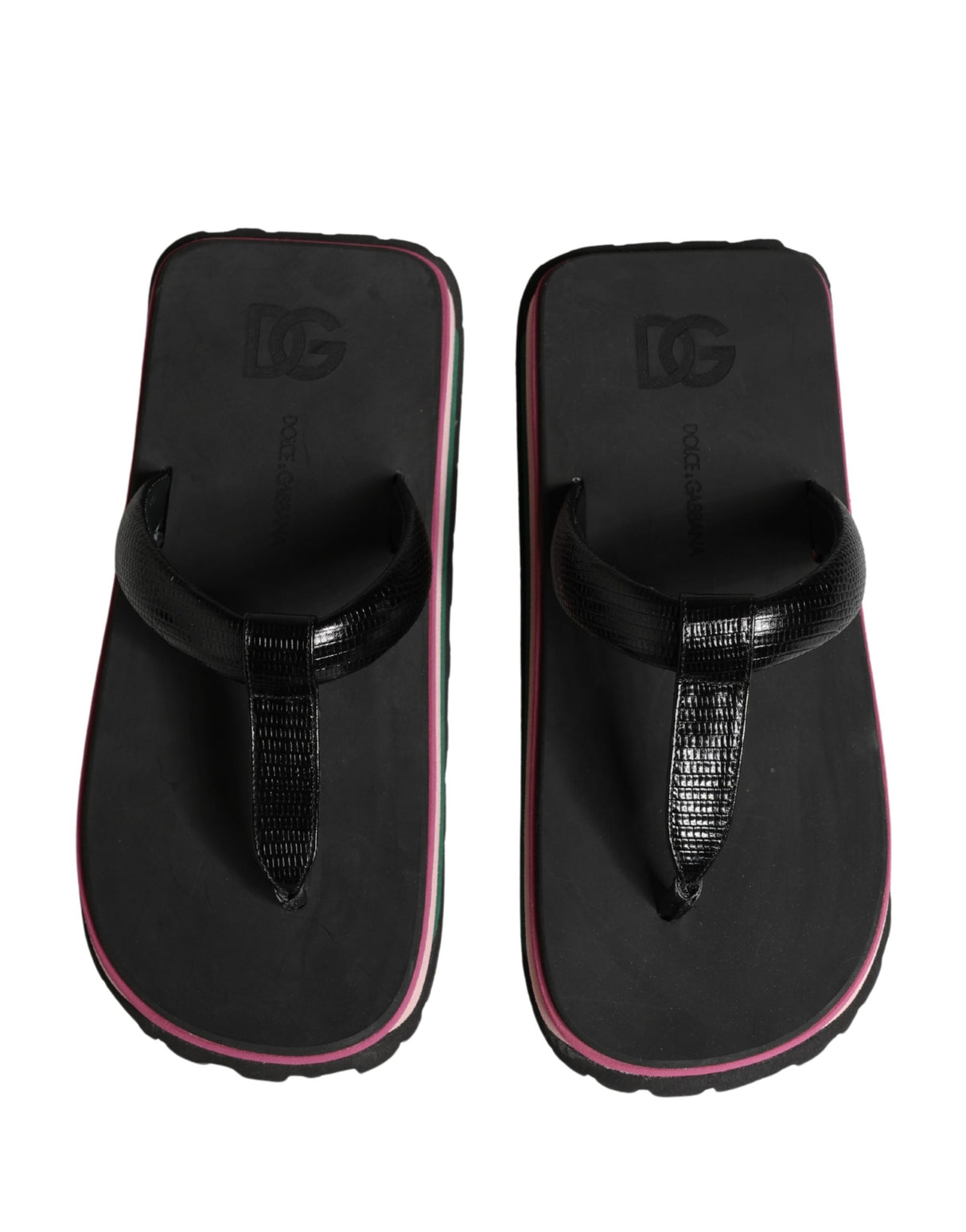 Dolce & Gabbana Multicolor Rubber Chunky Flip Flop Shoes