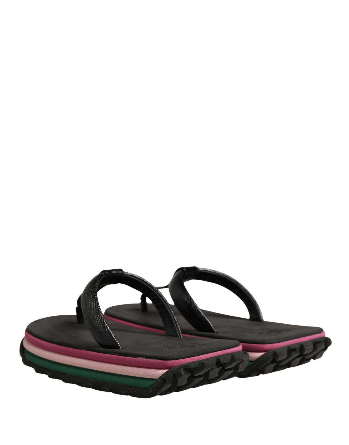 Dolce & Gabbana Multicolor Rubber Chunky Flip Flop Shoes