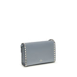 Valentino Garavani Blue Calf Leather Bos Taurus Shoulder Bag