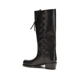 Paris Texas Black Calf Leather Bos Taurus Lace-Up Boots