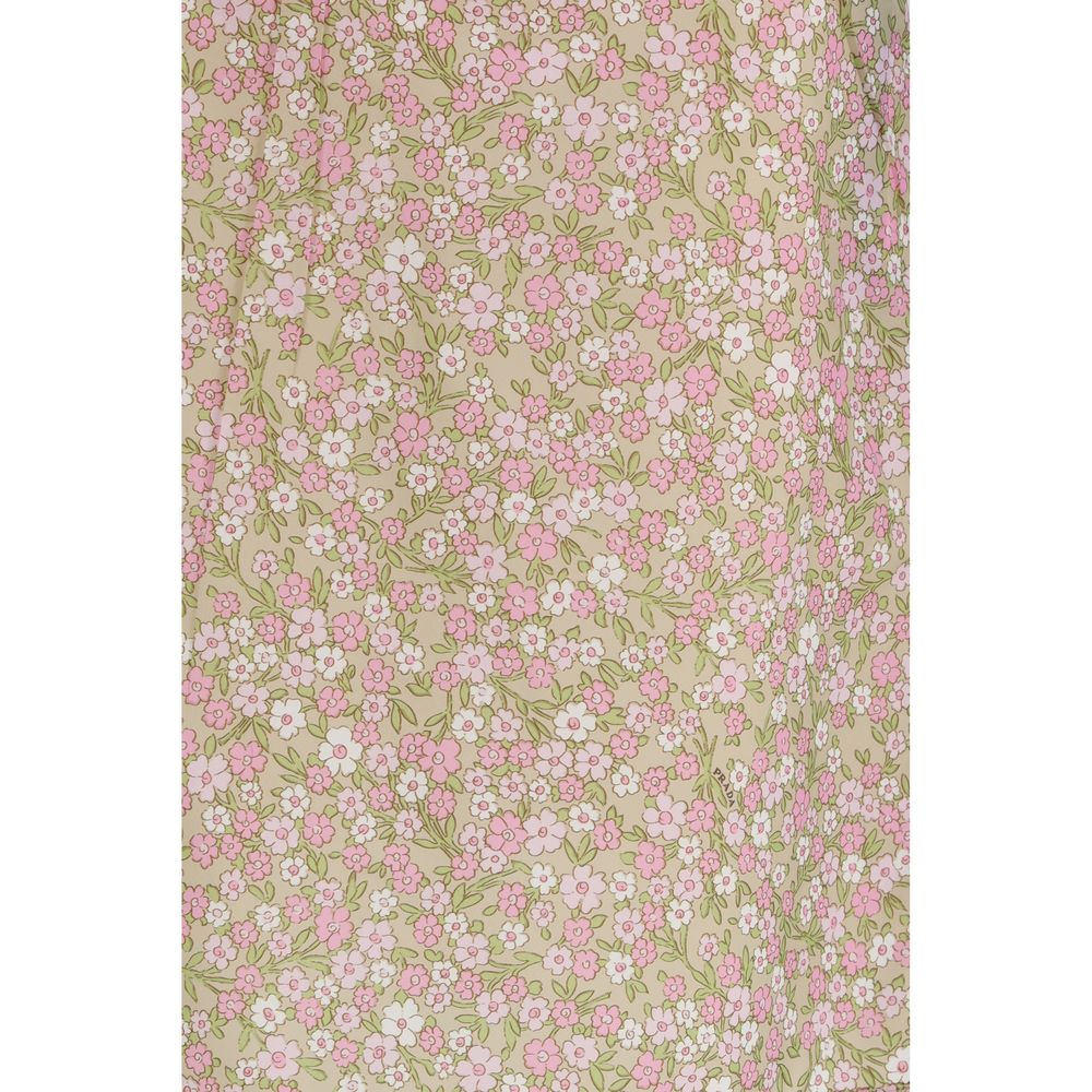 Prada Multicolor Nylon Midi Skirt