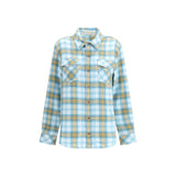 God's True Cashmere Blue Cashmere Pattern Shirt