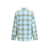 God's True Cashmere Blue Cashmere Pattern Shirt