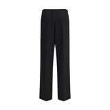 Brunello Cucinelli Black Fleece Wool Casual Pants