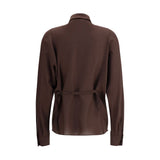 Brunello Cucinelli Brown Polyester Dress Shirt