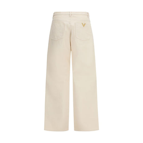 Valentino Beige Cotton Casual Pants