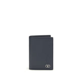 Valentino Garavani Blue Calf Leather Bos Taurus Wallet