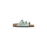 Birkenstock Green Leather Flat Sandals