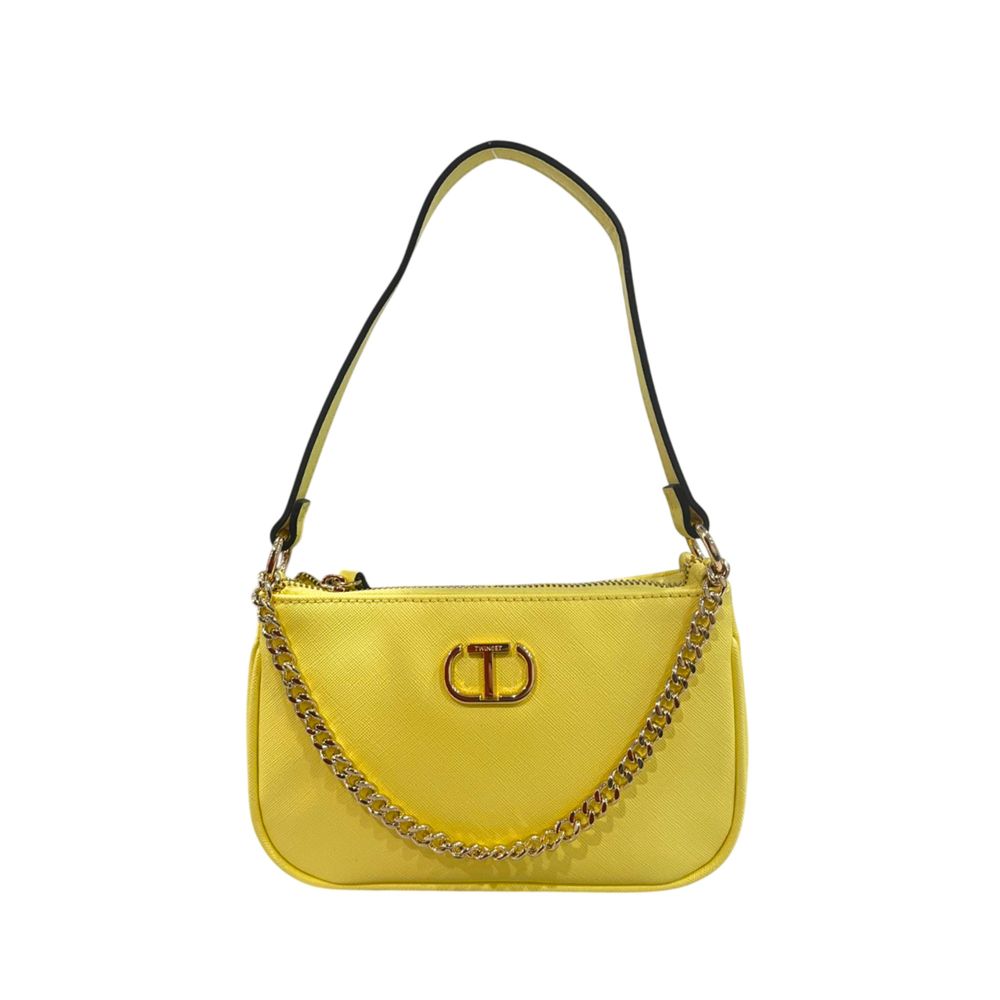 Twinset Yellow PU Women Shoulder Bag