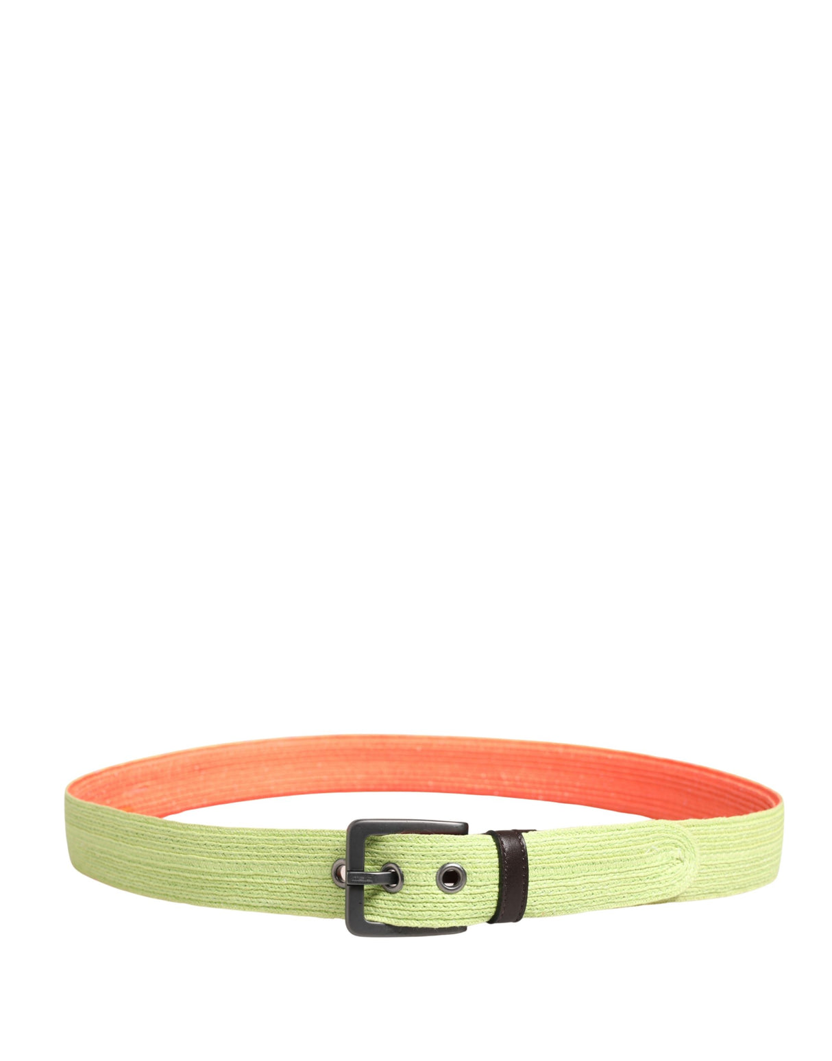 Malo Green Orange Braided Metal Buckle Waist Cintura Belt