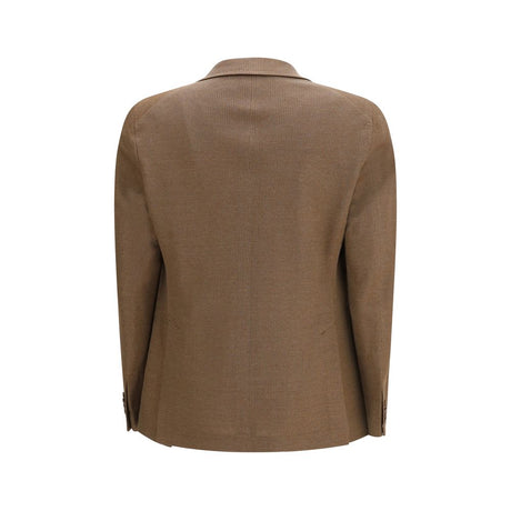 Tagliatore Brown Linen Blazer