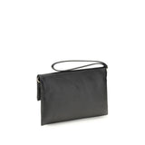 Fendi Black Lamb Ovis Aries Aries Clutch Bag