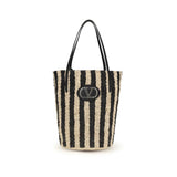 Valentino Garavani Black Raffia Backet Bag
