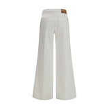 Diesel White Cotton Flared Jeans