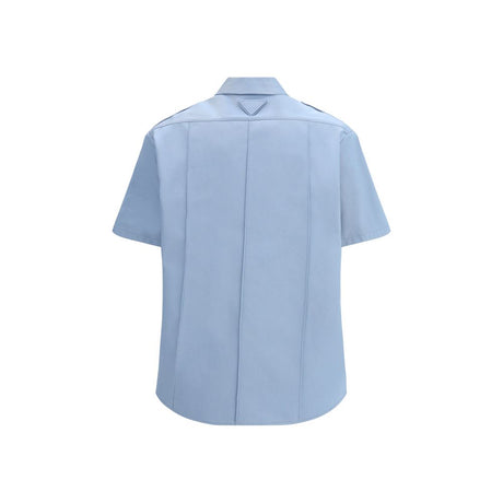 Prada Blue Cotton Shortsleeve Shirt