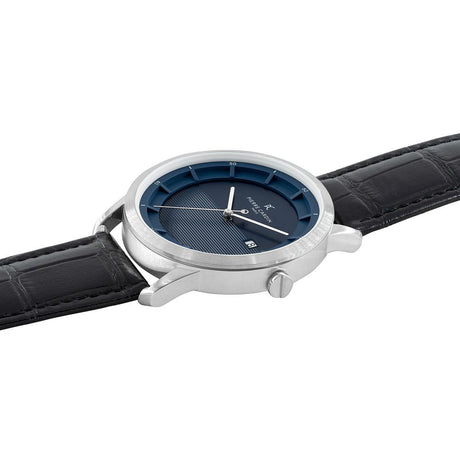 Pierre Cardin Black Leather Dress Watch