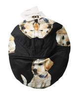 Dolce & Gabbana Men Black Dog Cotton Newsboy Cloth Capello Hat