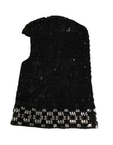Dolce & Gabbana Black Wool Crystal Embellished Balaclava Hat