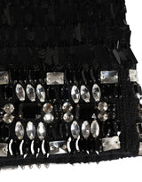 Dolce & Gabbana Black Wool Crystal Embellished Balaclava Hat