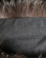 Dolce & Gabbana Brown Faux Fur Whole Head Wrap Capello Hat