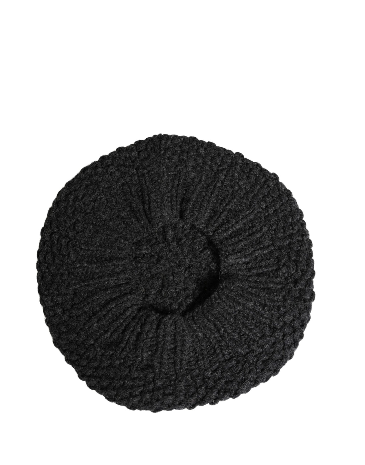 Dolce & Gabbana Black Virgin Wool Knitted Winter Beret Hat
