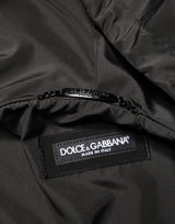 Dolce & Gabbana Men Black Hooded Full Zip Bomber Jacket