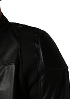 Dolce & Gabbana Black Nylon Full Zip Men Biker Coat Jacket