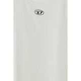 Diesel White Cotton Sleeveles T-Shirt
