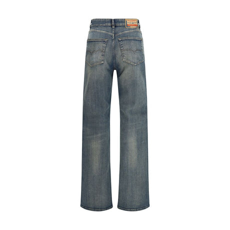 Diesel Blue Cotton Straight-Leg Jeans