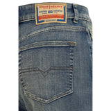 Diesel Blue Cotton Straight-Leg Jeans