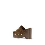 Gianvito Rossi Brown Calf Leather Bos Taurus Clogs