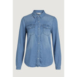 Vila Clothes Light Blue Cotton Blouse