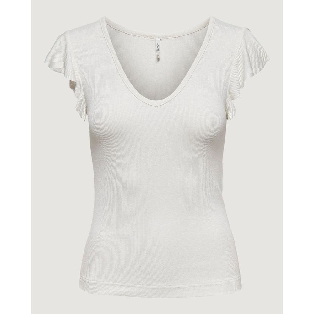 Only Cream Viscose T-Shirt
