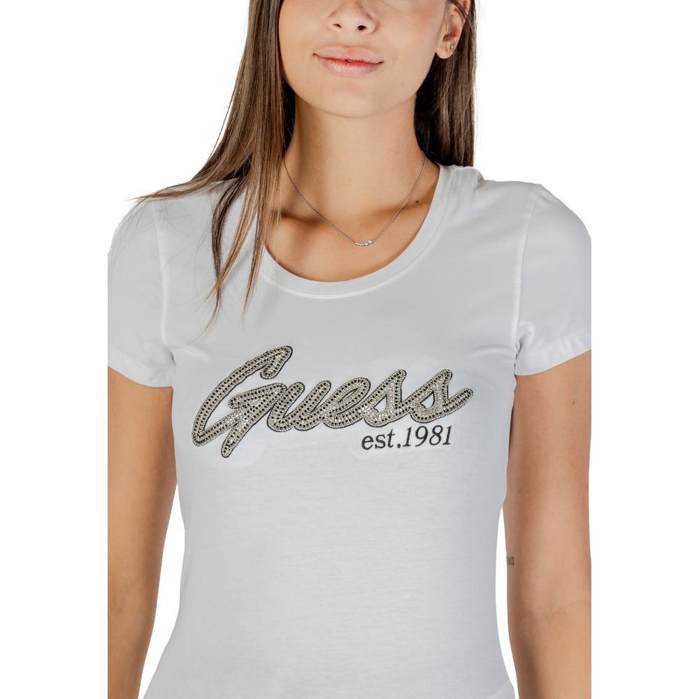 Guess White Cotton T-Shirt