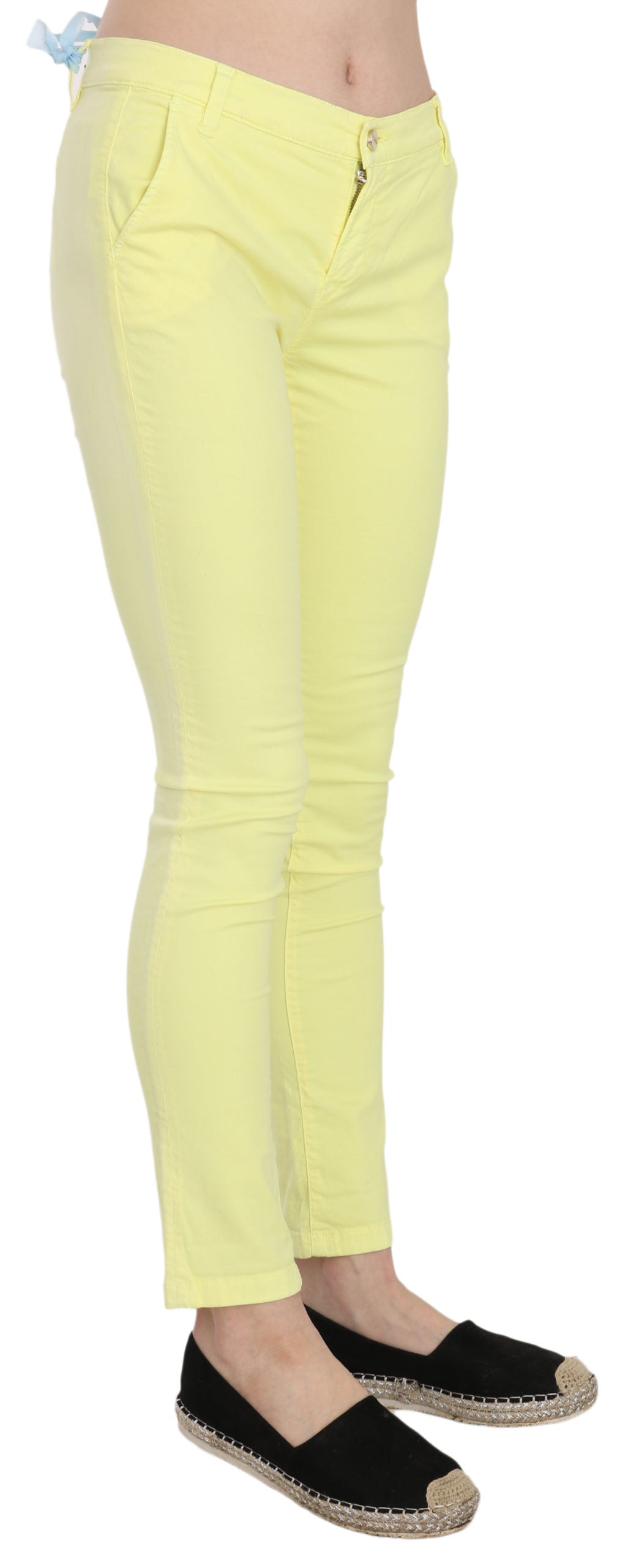 PINKO Chic Yellow Low Waist Skinny Casual Trousers