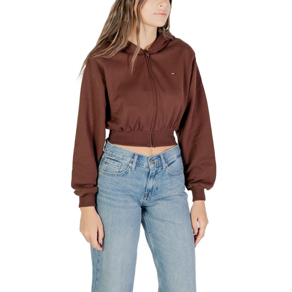 Tommy Hilfiger Jeans Brown Recycled Cotton Hoodie