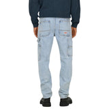 Only & Sons Blue Cotton Relaxed Fit Jeans