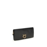 PINKO Black Calf Leather Bos Taurus Clutch Bag