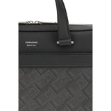 Ferragamo Gray Calf Leather Bos Taurus Briefcase