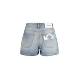 Off-White Blue Cotton Bermuda Shorts