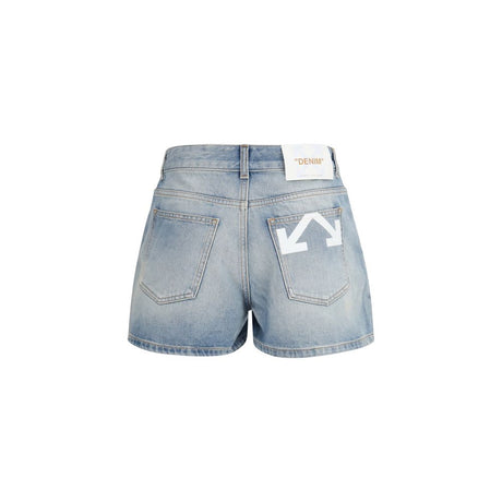 Off-White Blue Cotton Bermuda Shorts