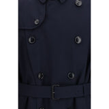 Burberry Blue Cotton Trench Coat