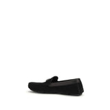 Dolce & Gabbana Black Calf Leather Bos Taurus Slip-On Loafers