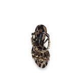 Dolce & Gabbana Brown Fabric Stiletto Heel Sandals