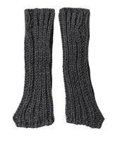 Dolce & Gabbana Gray Acrylic Knitted Fingerless Arm Warmer Gloves