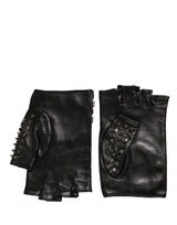 Dolce & Gabbana Black Embellished Wrist Length Mitten Women Gloves