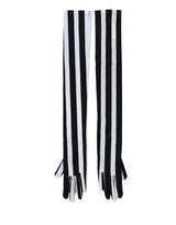 Dolce & Gabbana Black White Stripes Nylon Elbow Length Women Gloves