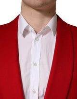 Dolce & Gabbana Red Cashmere Single Breasted Jacket Blazer