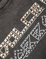 Dolce & Gabbana Gray Logo Embellished Men Crew Neck T-shirt